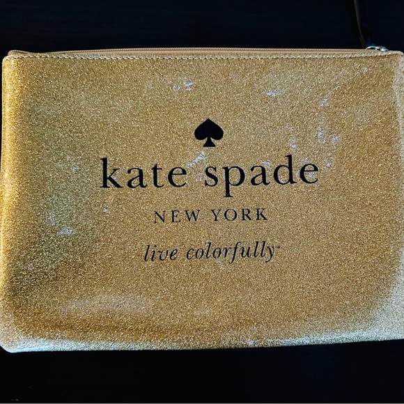 kate spade Handbags - Kate Spade Sparkling Gold Cosmetic Bag